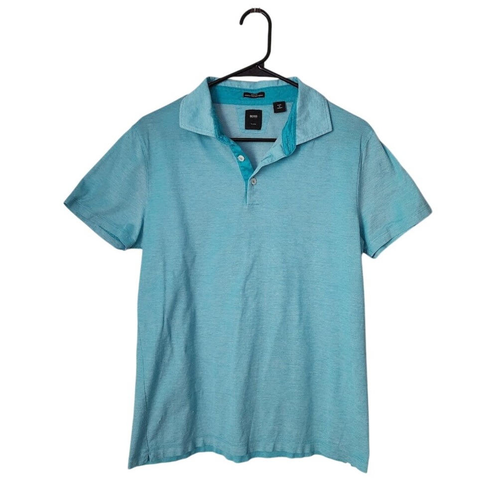 BOSS Hugo‎ Boss Slim Fit Italian Fabric Polo Aqua Preppy Golf